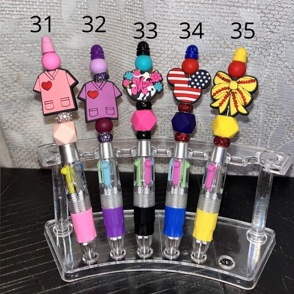 Colorful Handmade Beaded Multi-Color Ink Pen 🖊️💕 - Picture 6 of 7